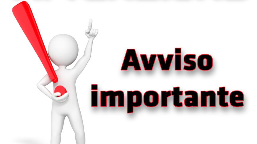 Avviso importante